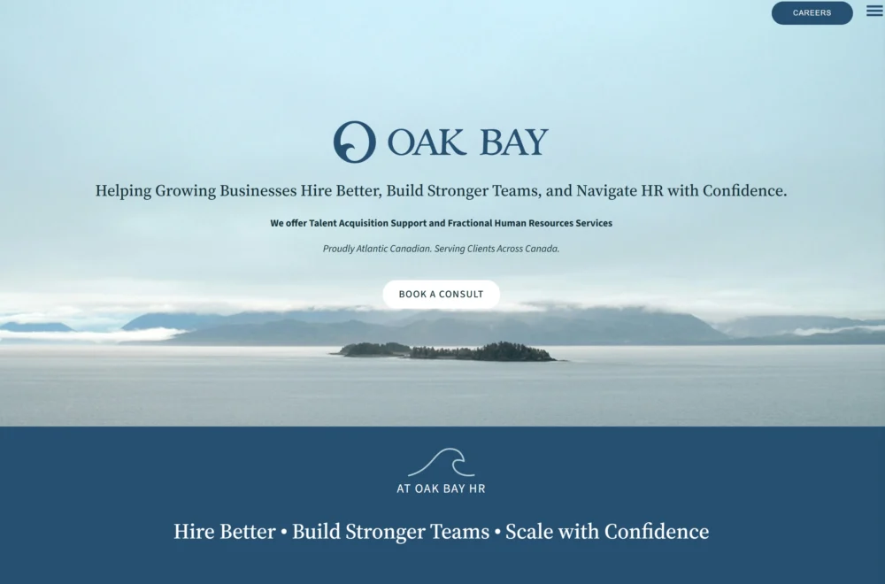 Screenshot of Oak Bay HR website